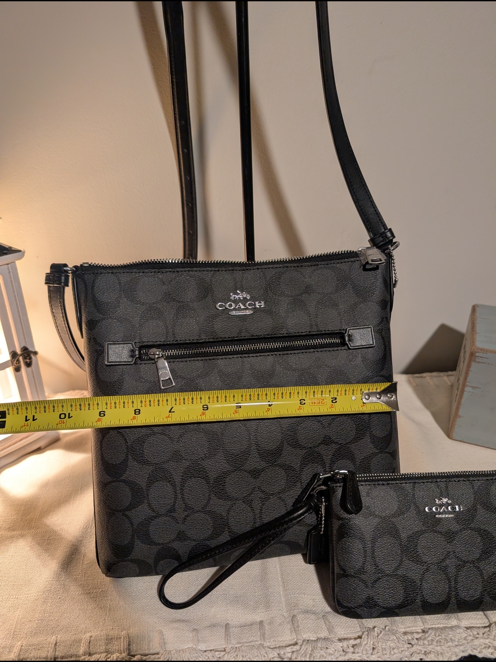 Coach Rowan Black Crossbody File Bag With Matching Wallet NWOT - Picture 3 of 11